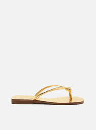 Rasteira Dourada Arezzo Tiras Flip Flop