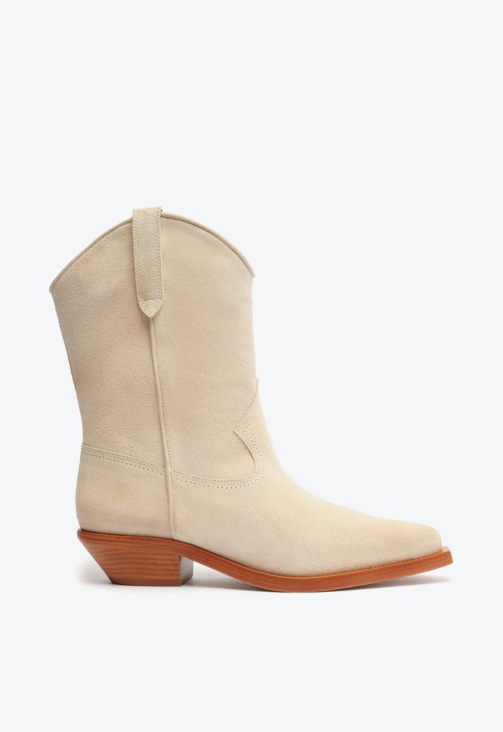 Bota Western Bege Schutz Cano Médio Couro