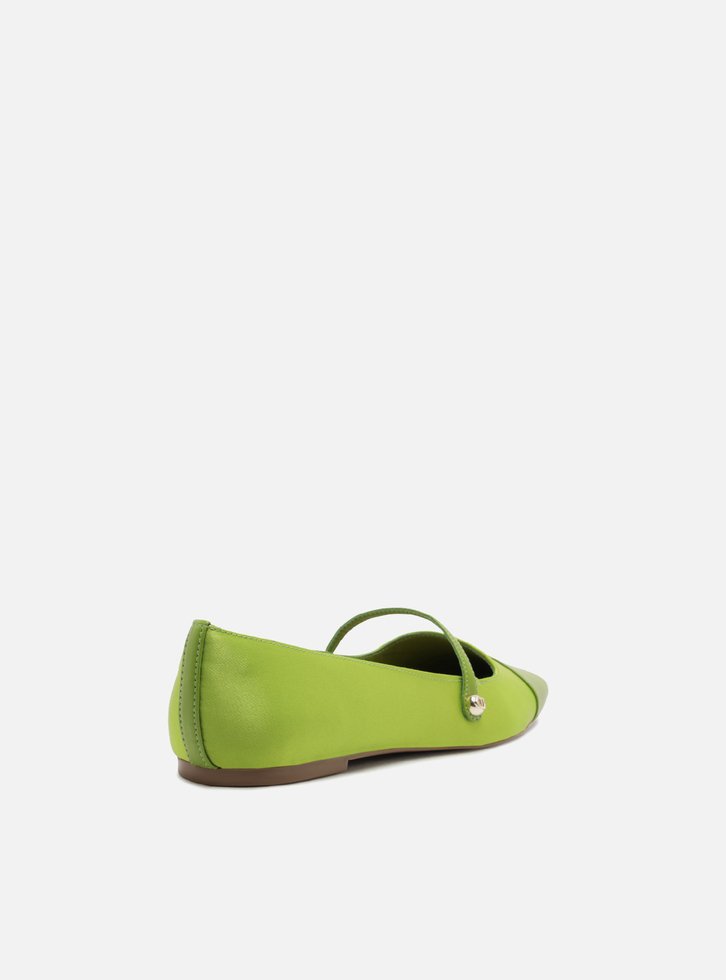 Sapatilha Boneca Cetim Cap Toe Verde