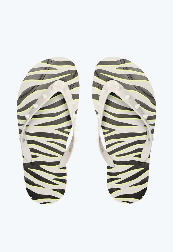 Chinelo De Dedo Branco Brizza Estampa Rock