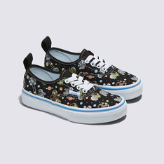 Tênis Authentic Elastic Lace Cosmic Zoo Glow Black Blue Infantil