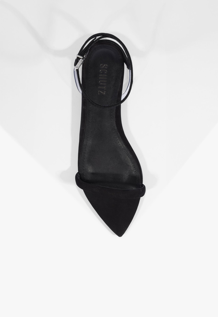 Sandália Skye Flat Camurça Preta