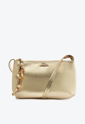 Bolsa Tiracolo Pequena Cordão Entrelaçado Dourada