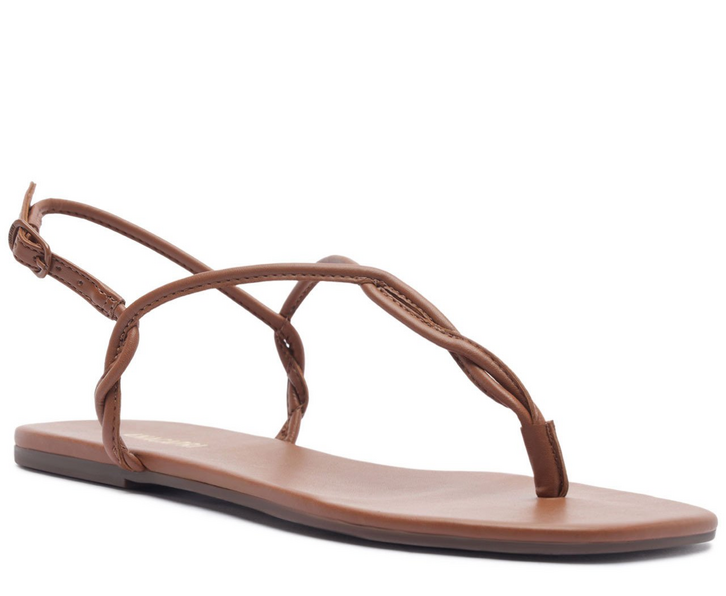 Sandália Rasteira Slim Silver Marrom