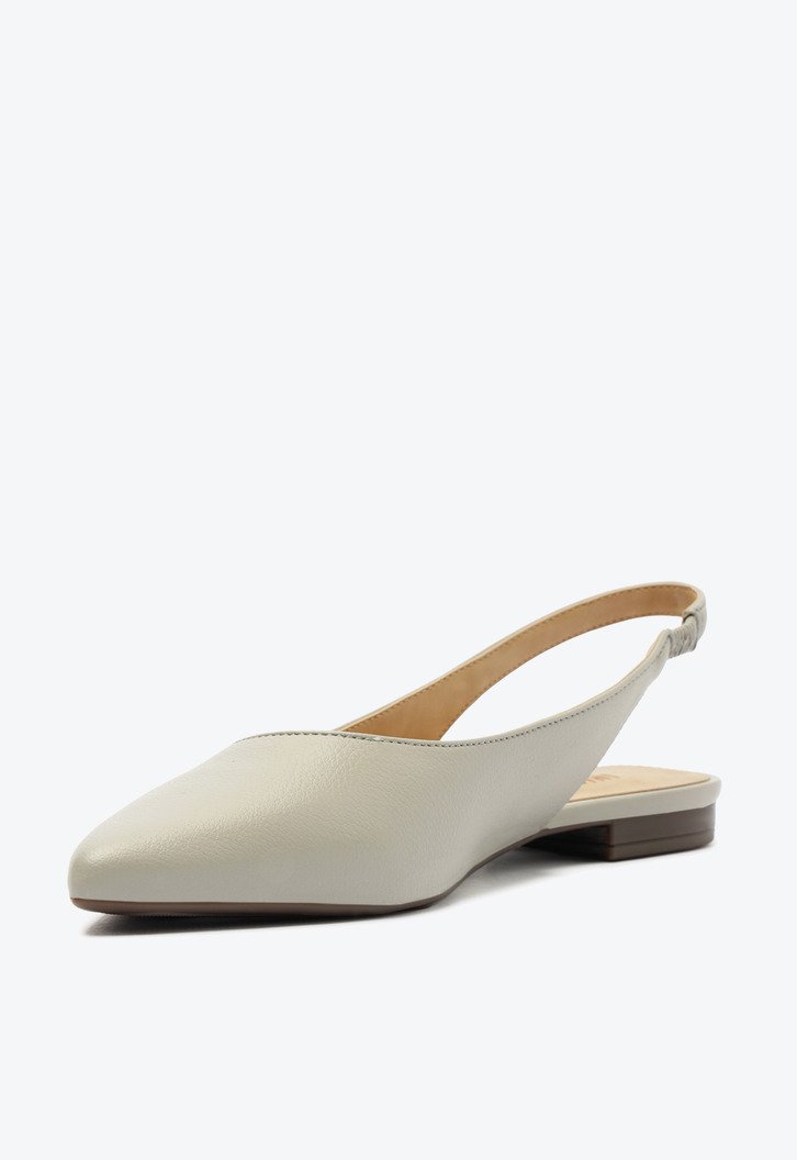 Sapatilha Slingback Bico Fino Cinza