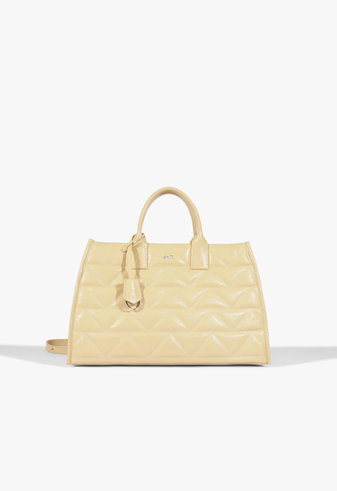 Bolsa Tote Paris Couro Creme | ZZ MALL