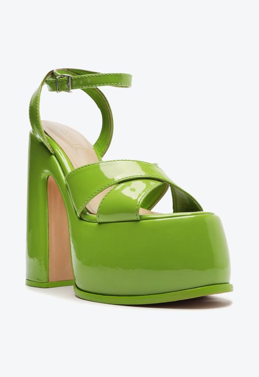 Sandália Meia Pata Pattie Verniz Verde