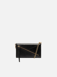 Bolsa Tiracolo Carteira Preta Arezzo Couro Worn Pequena