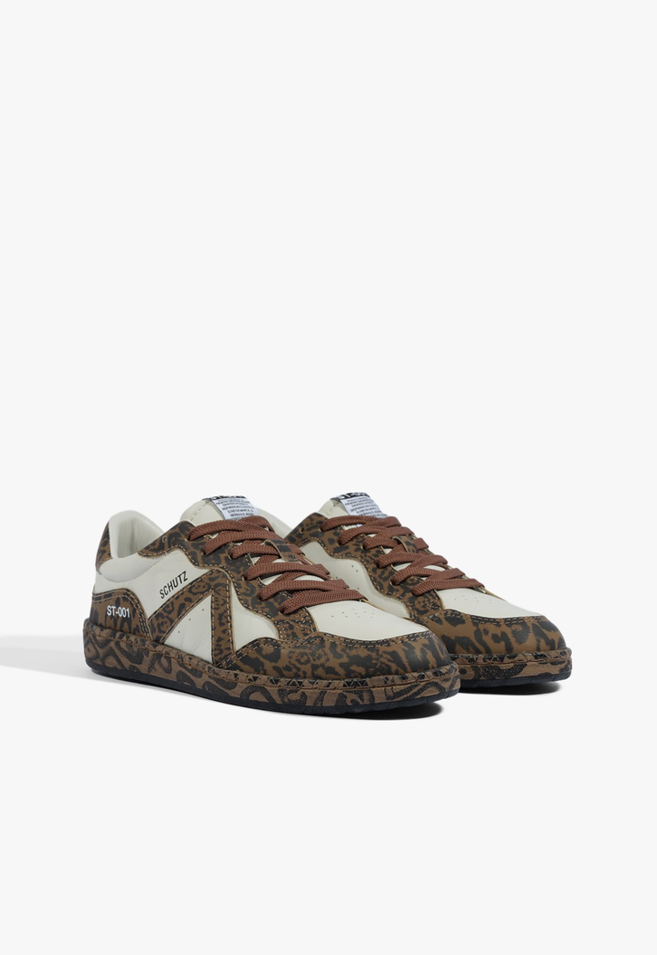 tênis ST Bold Couro camurÃ§a Animal Print