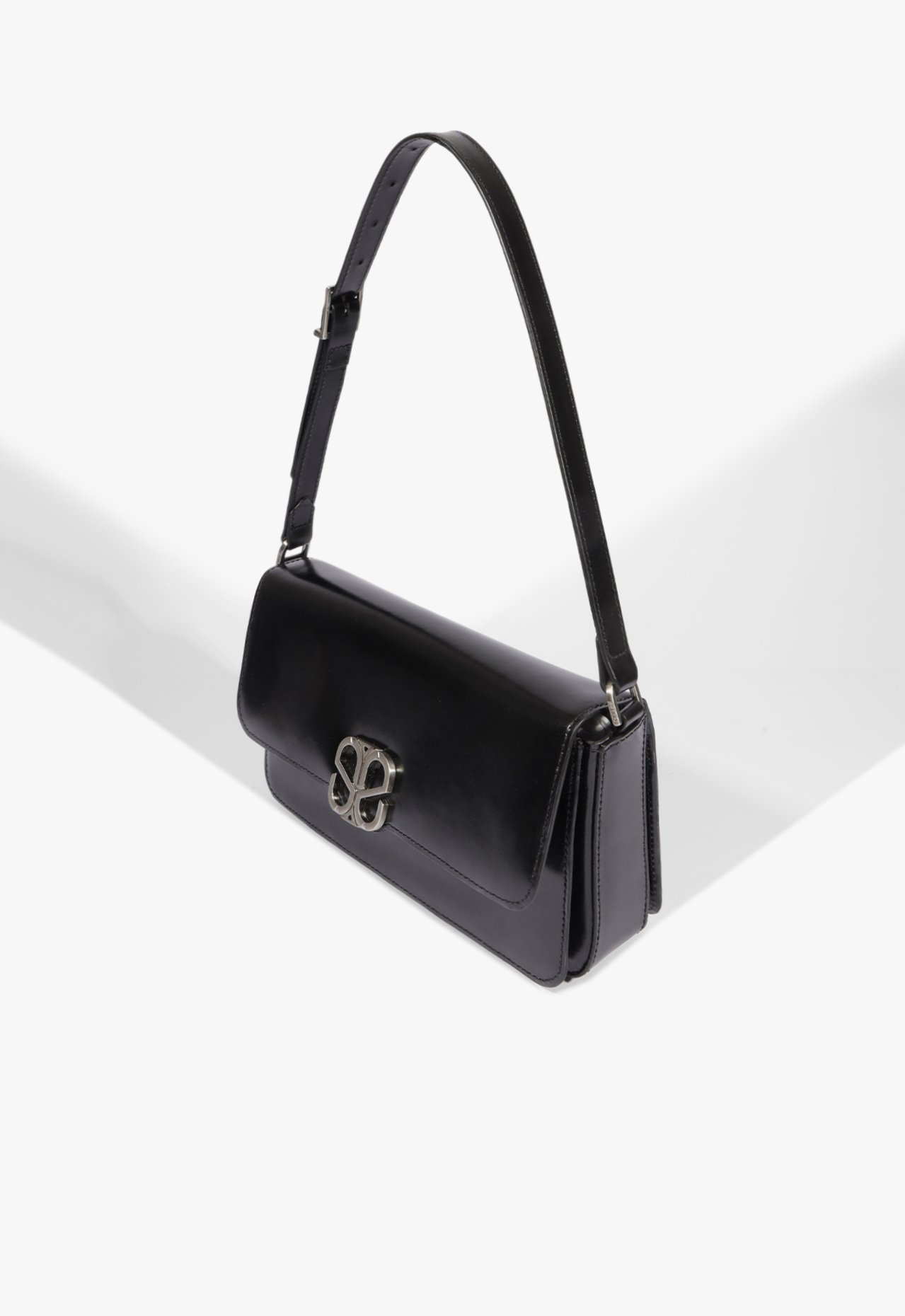 Bolsa Tiracolo Shoulder Brooke Pequena Couro Preta | ZZ MALL