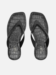 Chinelo de Dedo Preto Croco Rivieira Square
