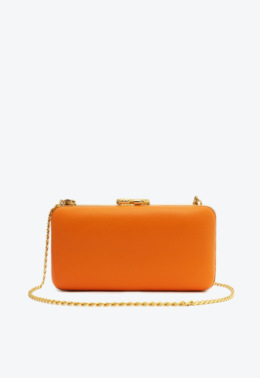 Bolsa Clutch Brenda Couro Laranja