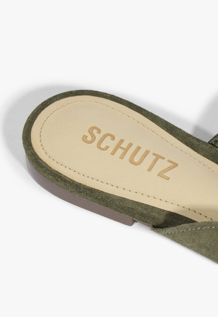 Sandália Mule Comfy Suede Verde