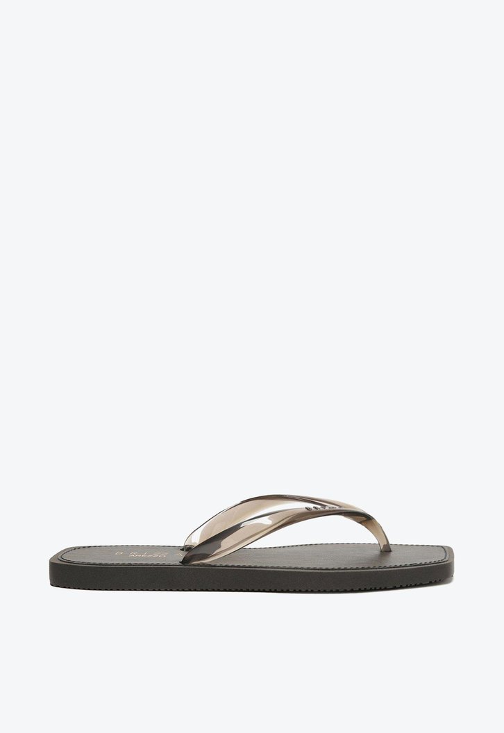 Chinelo De Dedo Preto Brizza Transparência Square