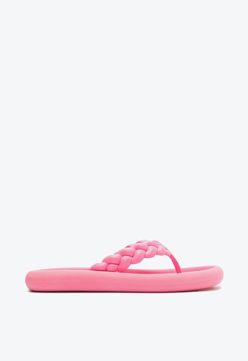 Sandália Flip Flop Jelly Trançada Rosa