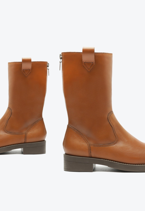 Bota Luccia Couro Marrom