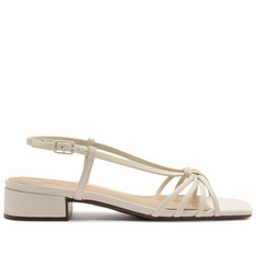 Sandália Salto Bloco Nó Branca