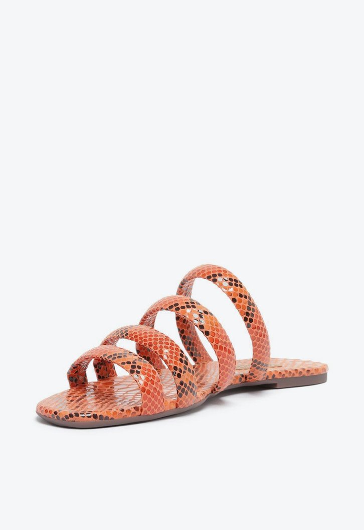Rasteira Laranja Anacapri Snake Tiras Arredondadas