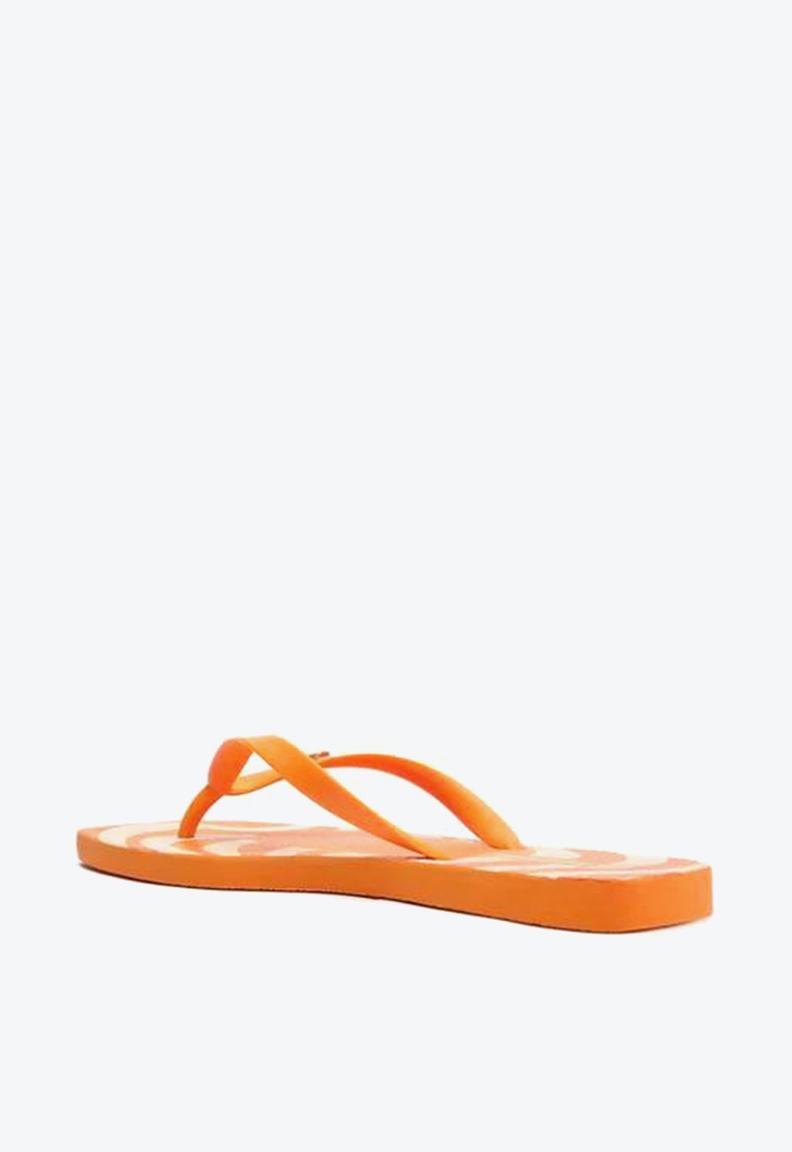 Chinelo De Dedo Laranja Estampado Square E Bag Brizza