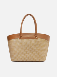 Bolsa Shopping Marrom Arezzo Palha Grande