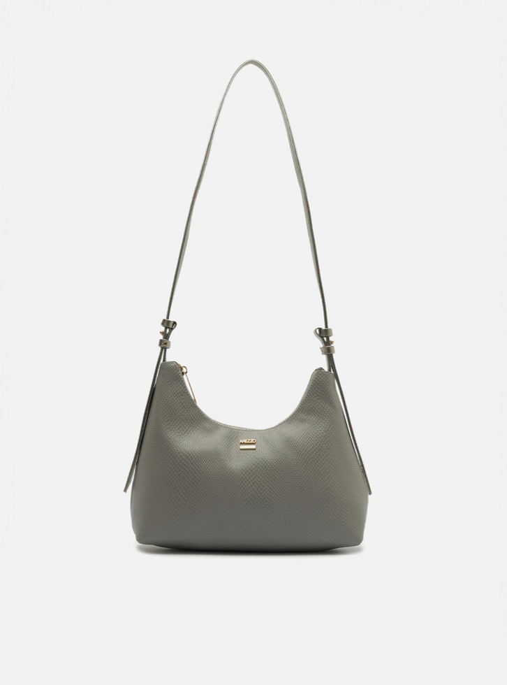 Bolsa Tiracolo Cinza Pequena Texturizada