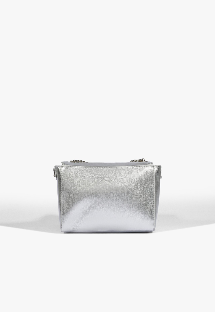Bolsa Prata Schutz Shoulder Mary Double Couro | ZZ MALL