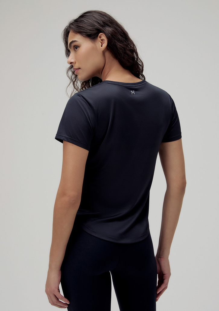 Kit 2 Camisetas Preta Dzarm Esportivas Femininas Texturizadas