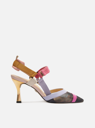 Scarpin Colorido Arezzo Bico Fino Aberto Sport