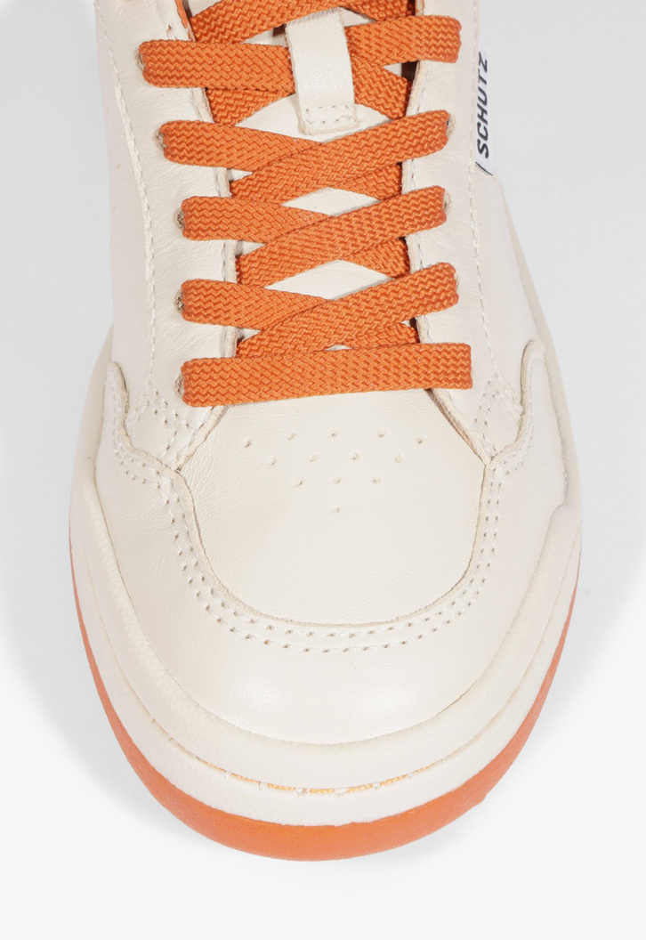 Tênis Off-white E Laranja Schutz Couro | ZZ MALL