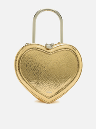 Bolsa Tiracolo Dourada Arezzo Snake Pequena Coração