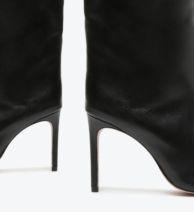 Bota Mary Up Couro Preta