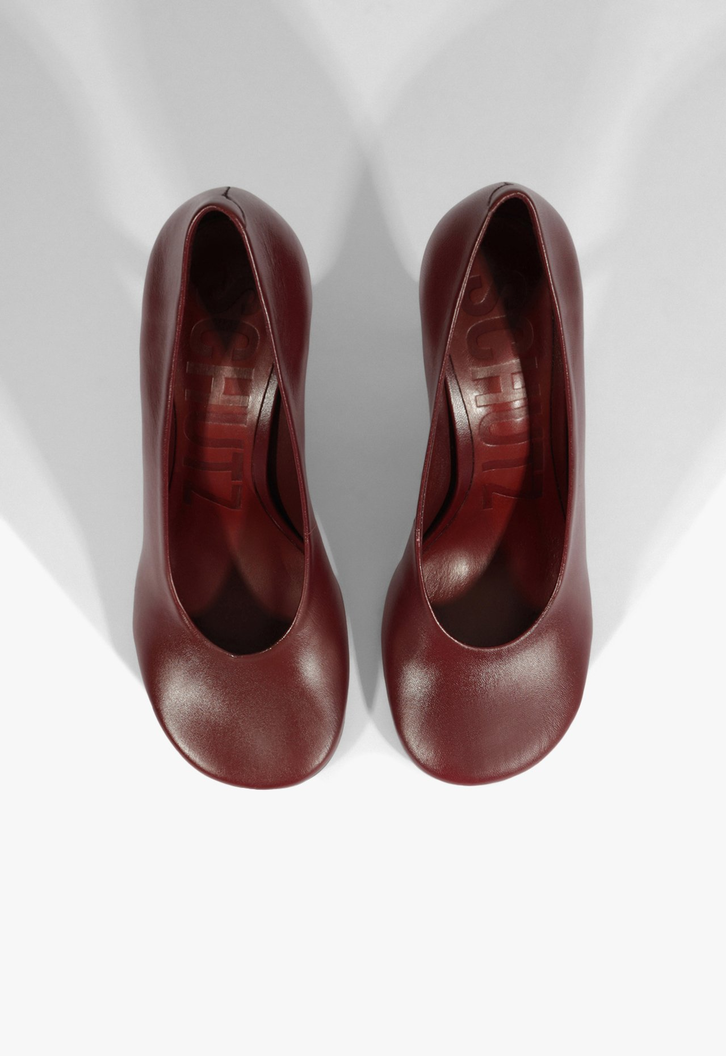 Scarpin Couro Salto Fino Alto Vermelho