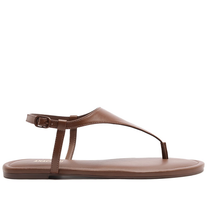 Sandália Rasteira Básica Marrom