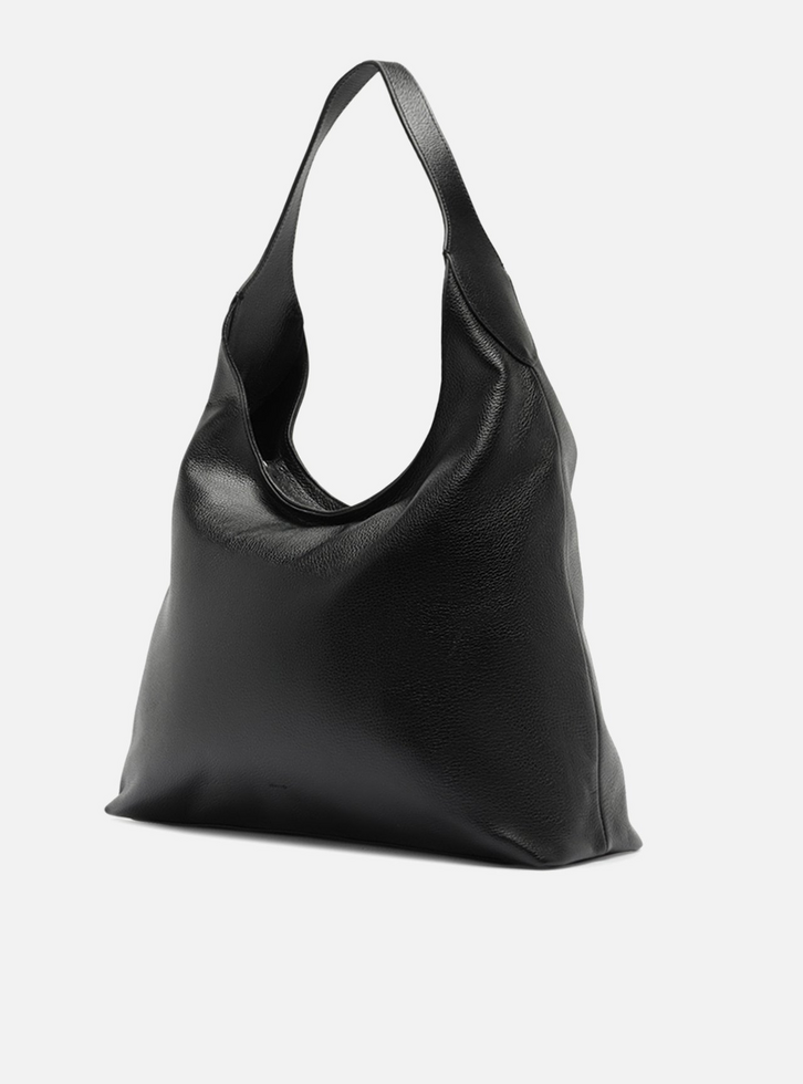 Bolsa Hobo Preta Couro Grande Alça Dupla | ZZ MALL
