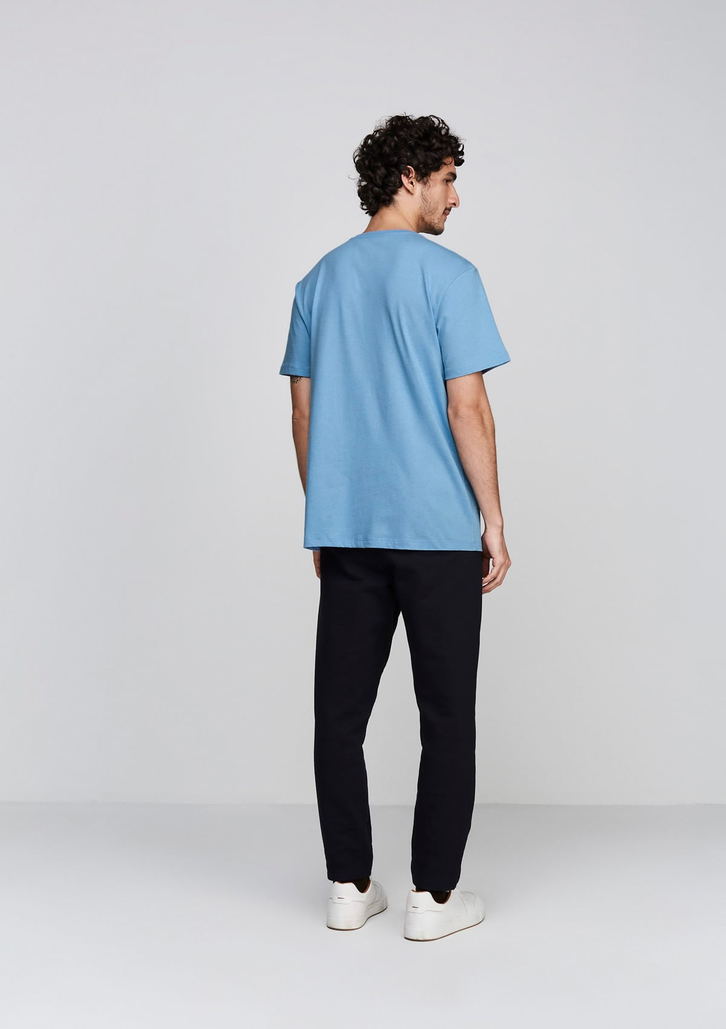 Camiseta Azul Médio Dzarm Manga Curta Decote Redondo