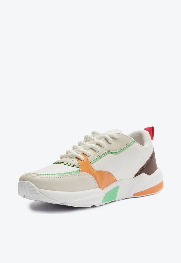 Tênis Branco E Multicolor Anacapri Sporty Recortes