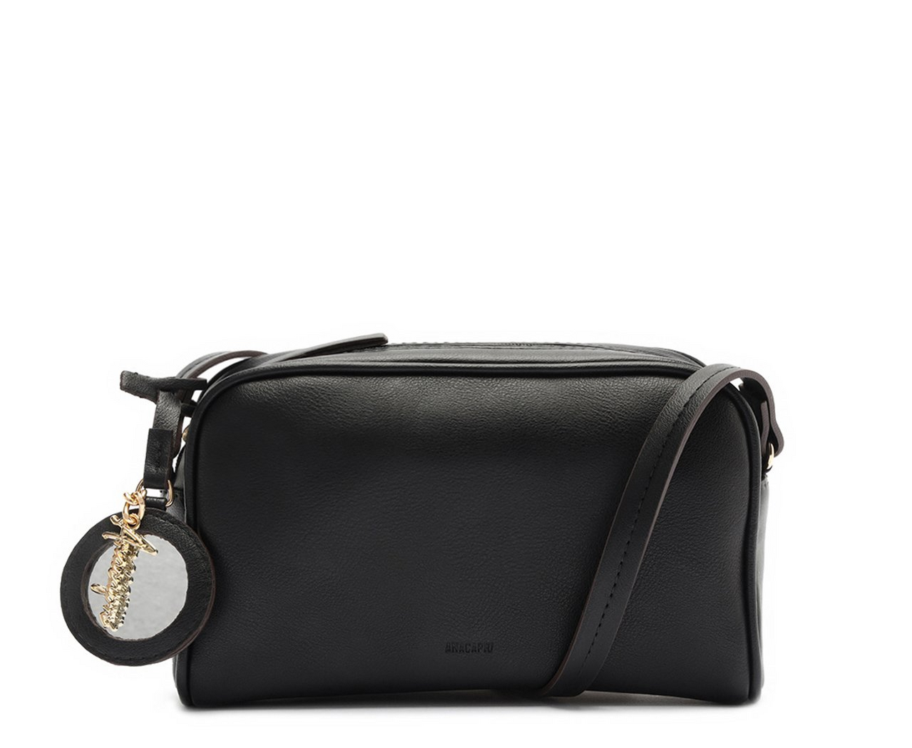 Bolsa Tiracolo Média Espelho Preta | ZZ MALL