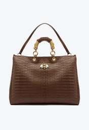 Bolsa Shopping Marrom Schutz Believe Grande Couro