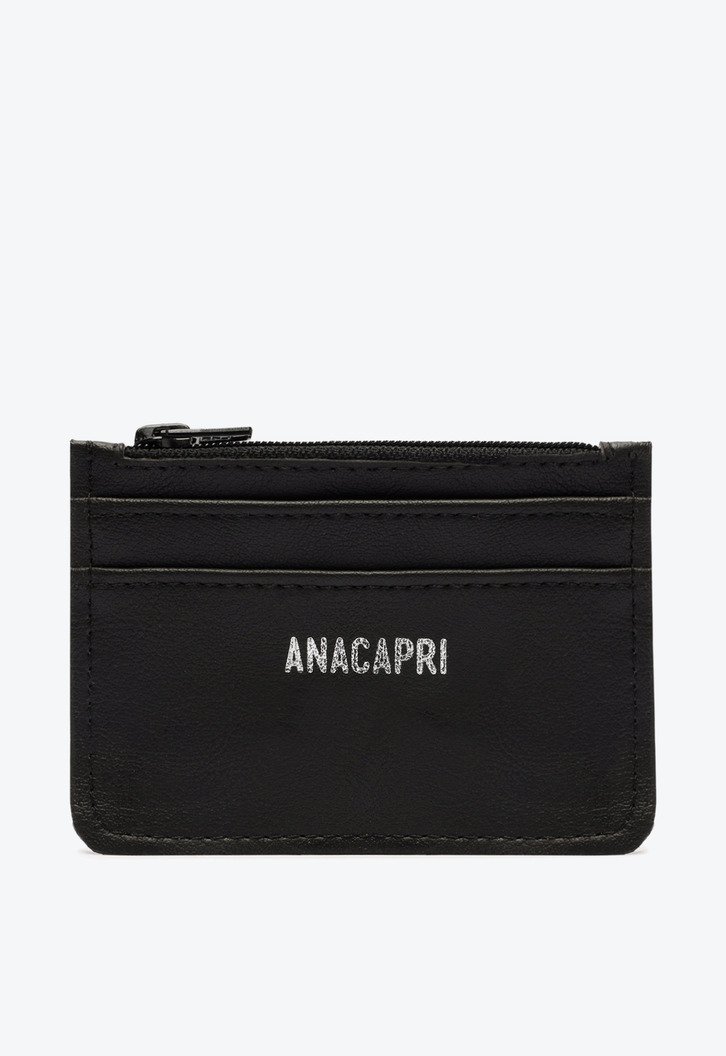 Porta-Cartões Preta Anacapri Zíper Pequeno
