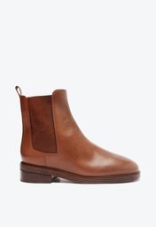 Bota Marrom Escuro Arezzo Chelsea Couro Cano Curto Elástico