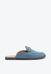 Mule Azul Jeans Anacapri Bridão Entrelaçado