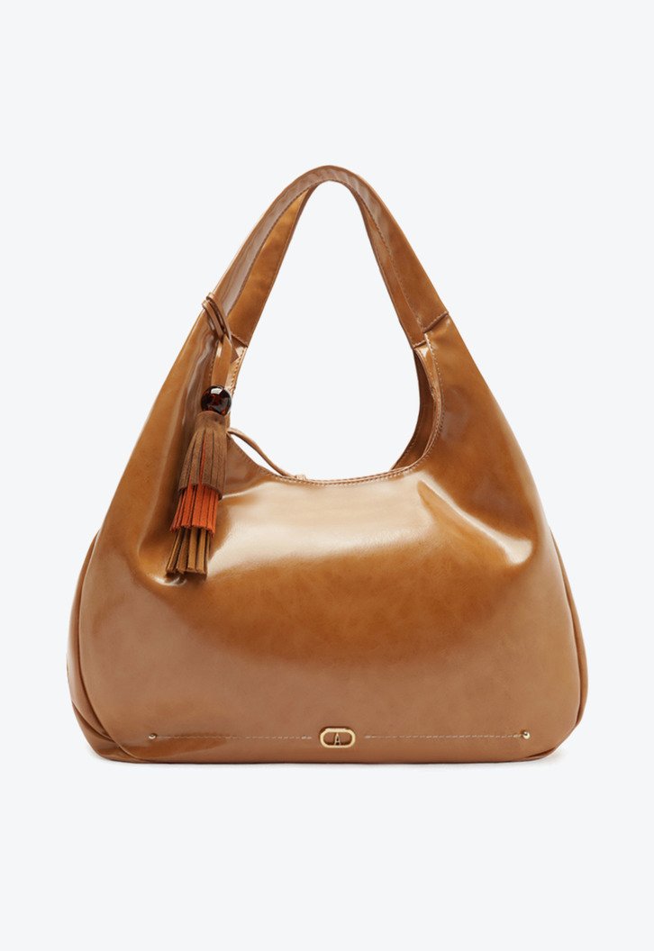 Bolsa Hobo Grande Tassel Esfera Caramelo