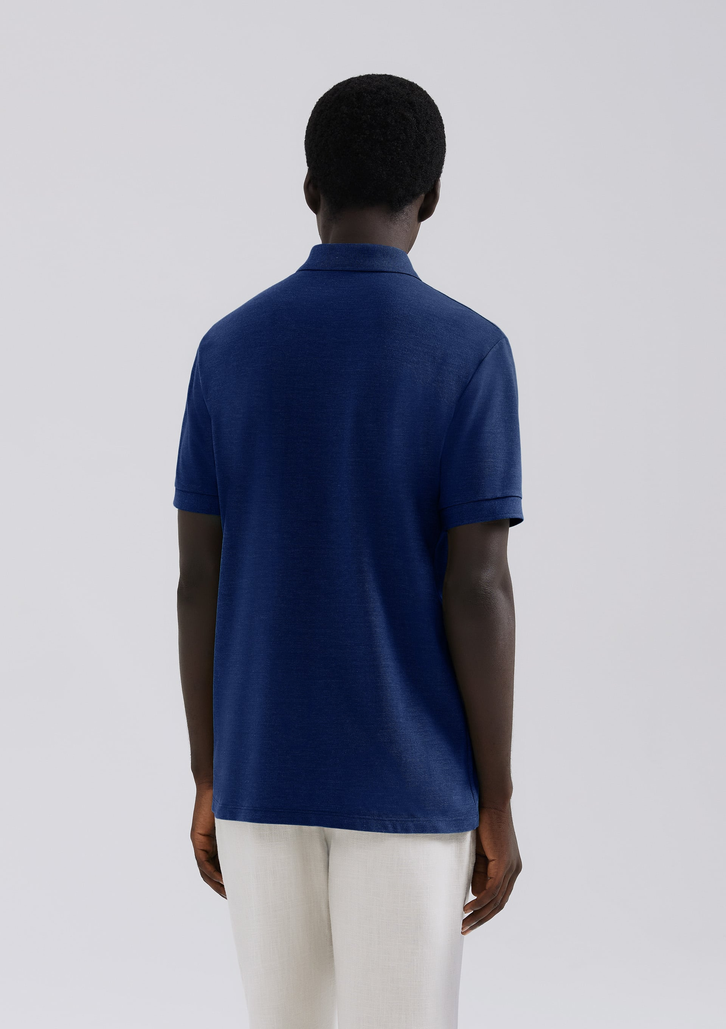 Camisa Polo Básica Azul Escuro Hering Manga Curta Em Piquet