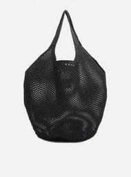 Bolsa Shopping Preta Crochê Mayra Grande