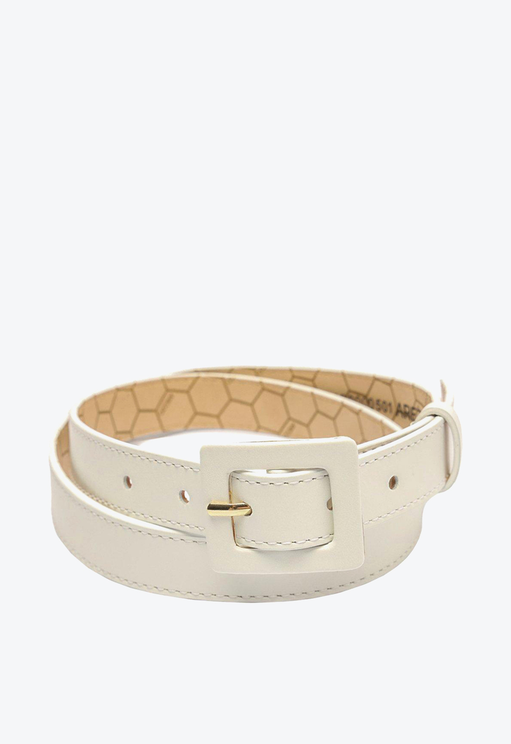 Cinto Branco Arezzo Couro Jane Fino