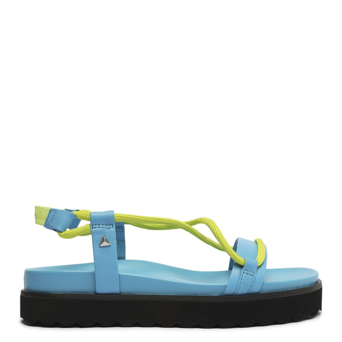 Sandália Papete Maju Sporty Cordão Azul Neon