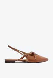 Sapatilha Slingback Salto Bloco Tiras Marrom