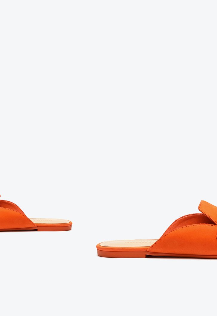 Sapato Mule Rasteira Laranja Schutz Nobuck