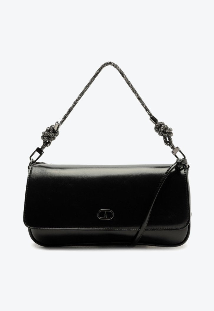 Bolsa Tiracolo Média Alça Glam Preta