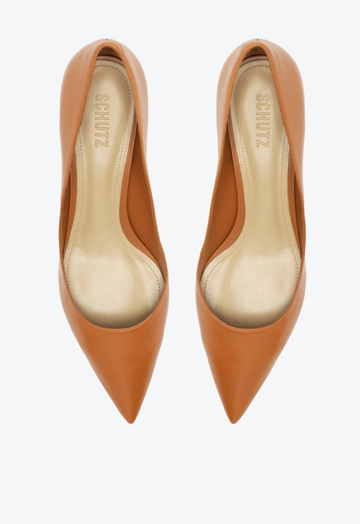SAPATO SCARPIN LAURA MID VERNIZ MARROM